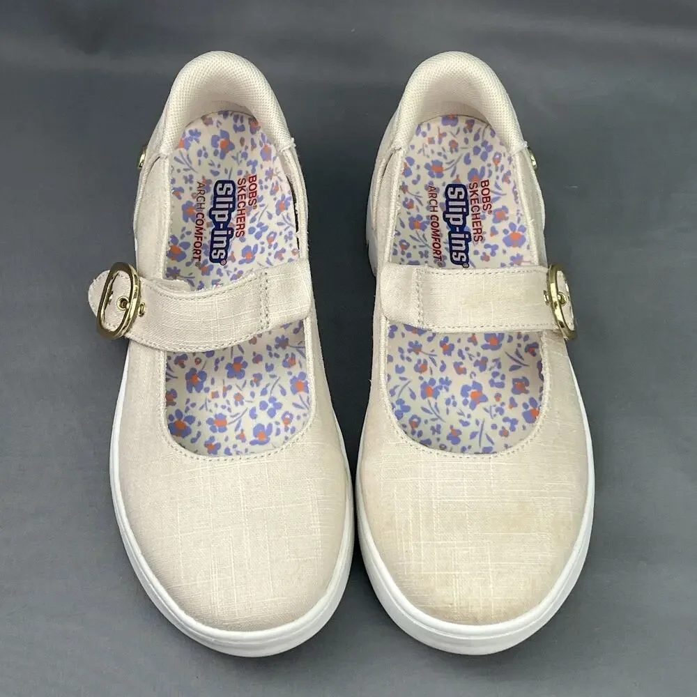 Skechers BOBS Arch Comfort Sunfest Easy Charm Mary Jane Women’s 6 Natural